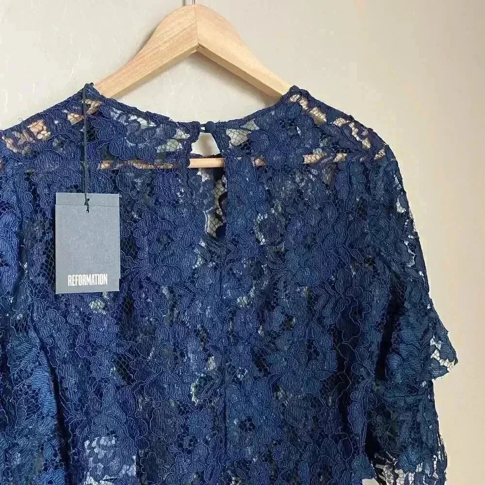 Reformation Marie Top Navy Size Small - Picture 2 of 12